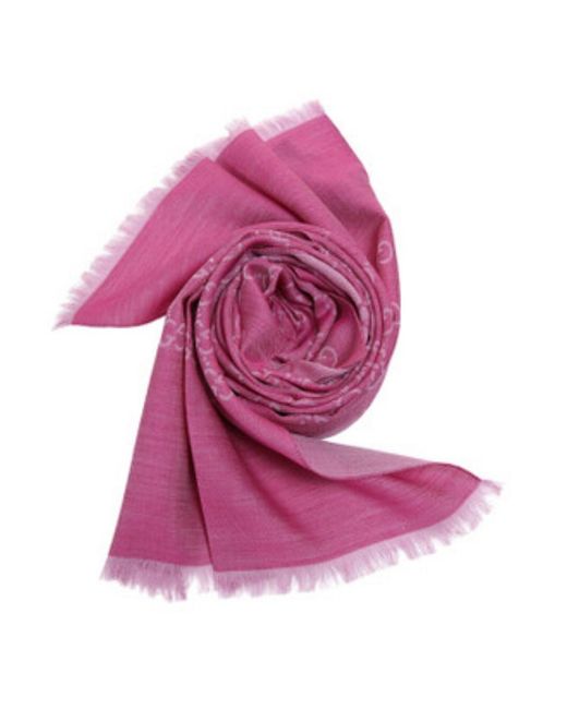 Gucci Pink Logo Printed Casual Scarf