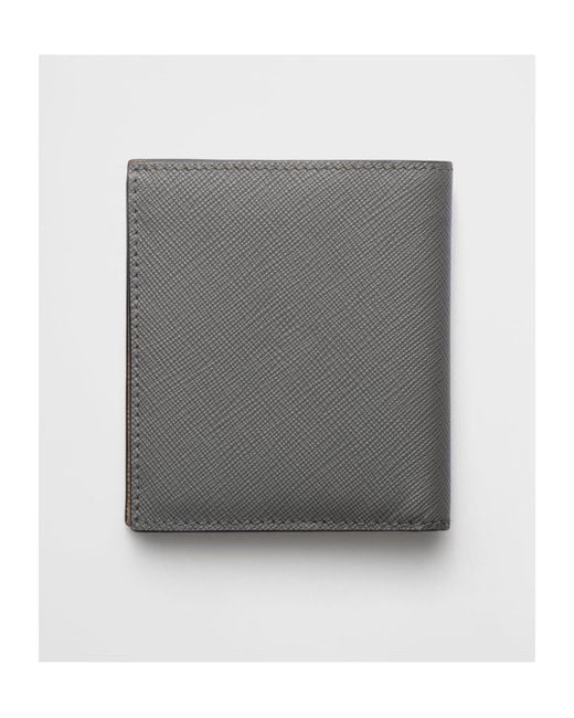 Prada Gray Saffiano Leather Wallet for men