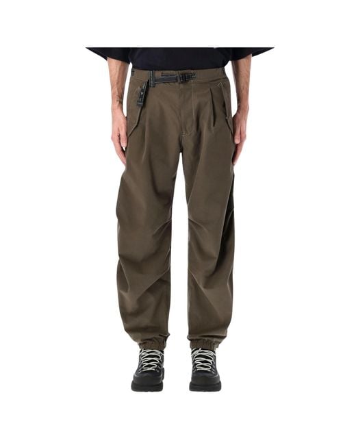 And Wander Green Side-Zip Hem Pants for men