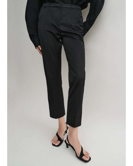 Totême  Black Totme Pressed Crease Cropped Trousers