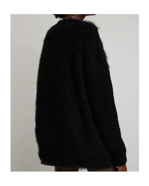 Junya Watanabe Black Wool Patchwork Oversized Knit Sweater