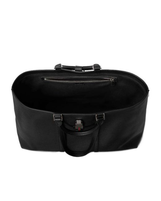 Gucci Black Large Web-Trim Top Handle Bag for men