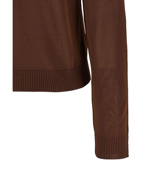 Ganni Brown 'Argyle' Cardigan