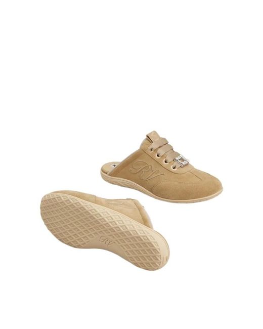 Roger Vivier Natural Viv Low Mules