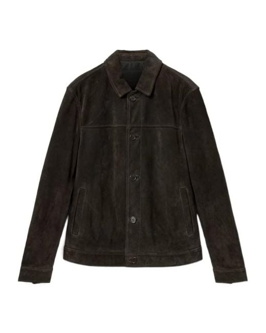AllSaints Black Suede Nates Jacket for men