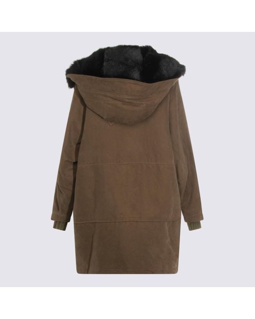 Dolce & Gabbana Brown Zip-Up Hooded Jacket