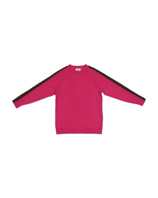 Fendi Red Ff Motif Sweater