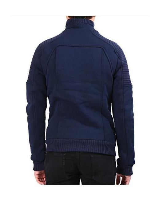 Balmain Blue Biker Double Zip Jacket for men