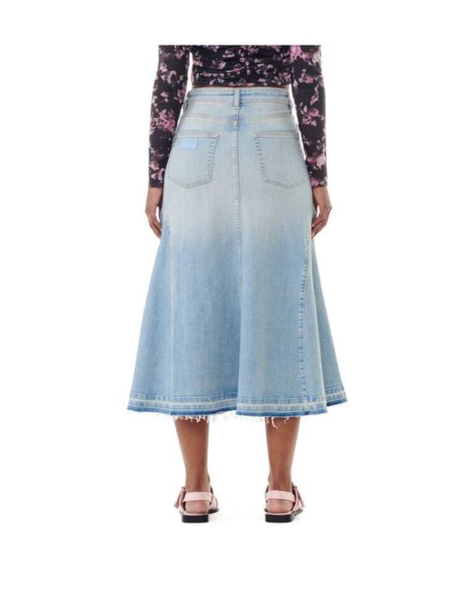 Ganni Blue Denim Skirt