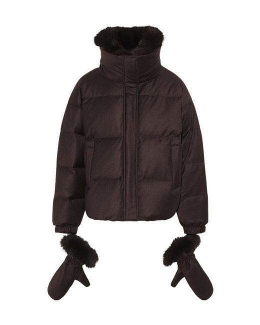 Yves Salomon Brown Short Down Jacket