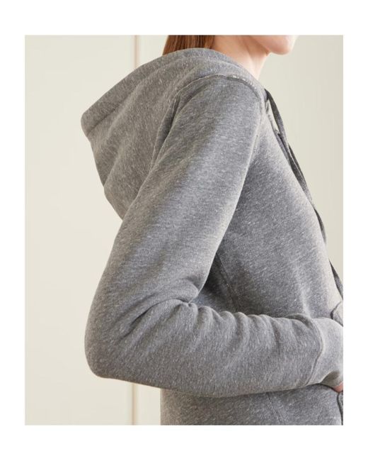 Nili Lotan Gray Callie Hooded Jersey Zip-Up Sweater