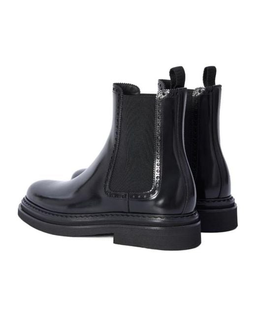 Dolce & Gabbana Blue Round Toe Ankle Boots for men