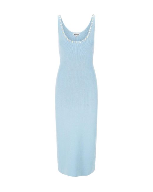 Staud Blue Sleeveless Dress