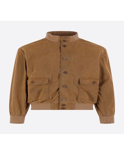 Aspesi Brown Stand-Up Collar Casual Jacket for men