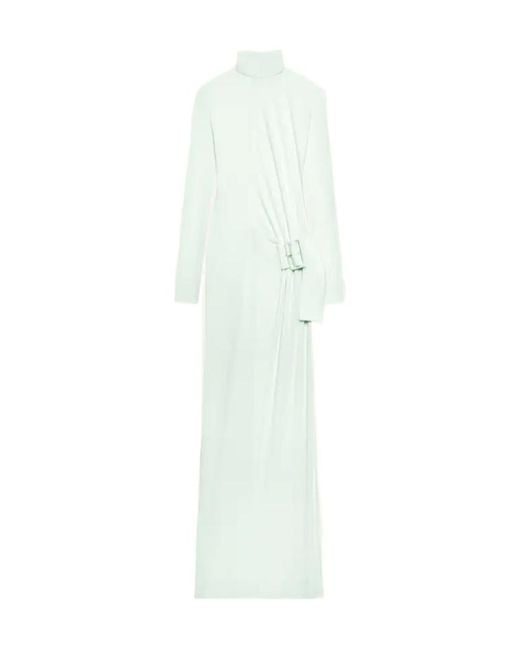 Courreges White Buckled Long Dress
