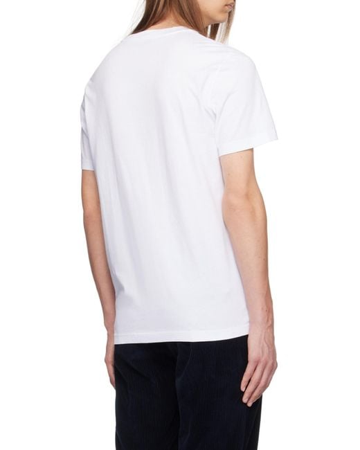 Moncler White Logo Printed Crewneck T-Shirt for men