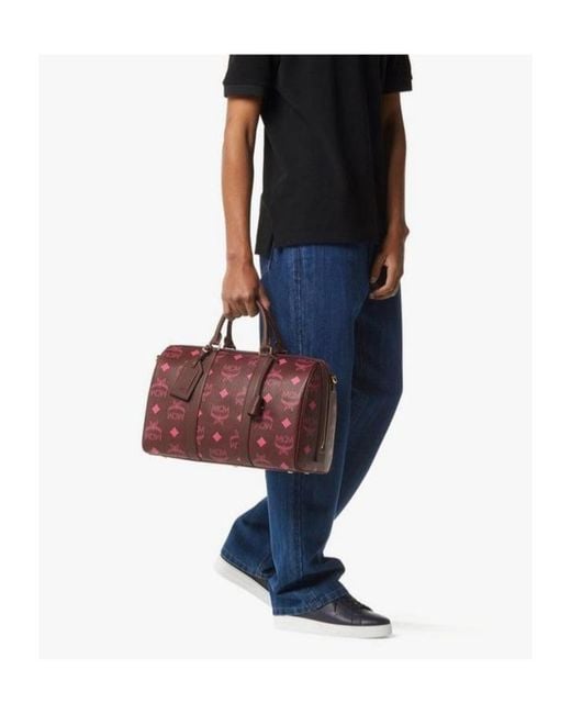 MCM Red Ottomar Weekender Bag