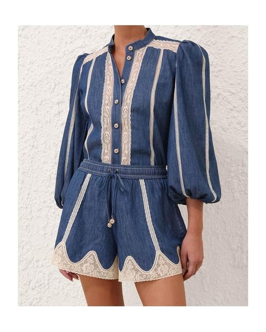 Zimmermann Blue Awaken Denim Shirt