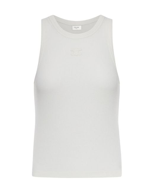 Céline White Tank Top