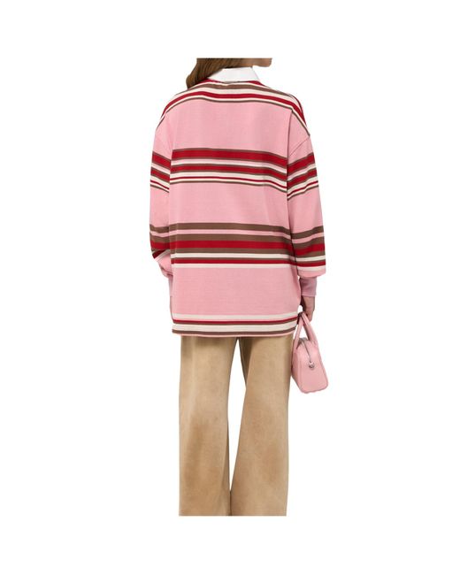 Amiri Red Striped Logo Polo Top