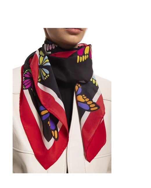 Moschino Red Logo Scarf