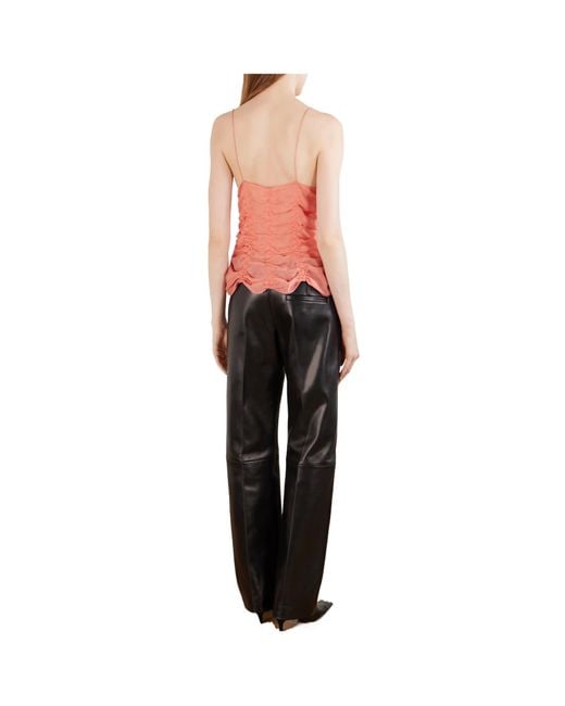 Khaite Pink Draped Silk-Blend Top