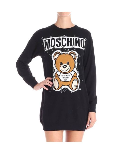 Moschino Black Teddy Bear Knitted Dress