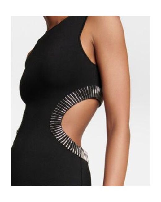 Galvan Black Mirrored Luna Cutout Maxi Dress