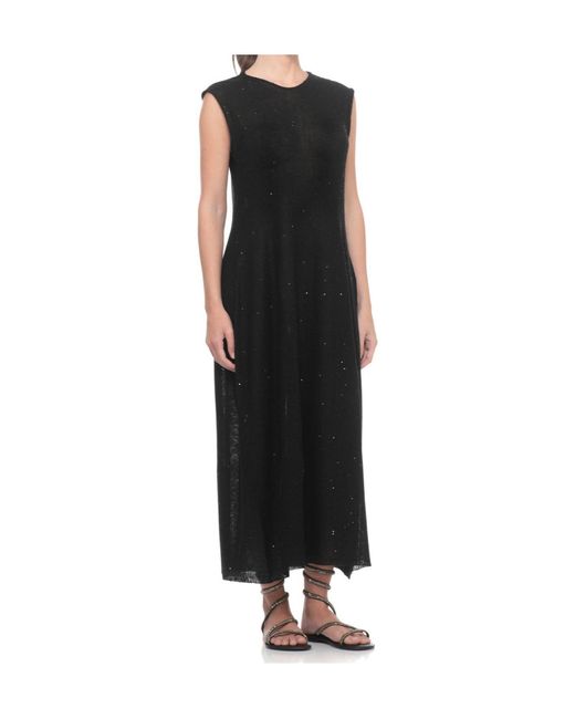 Antonelli Black Dafne Sequined Knitted Dress