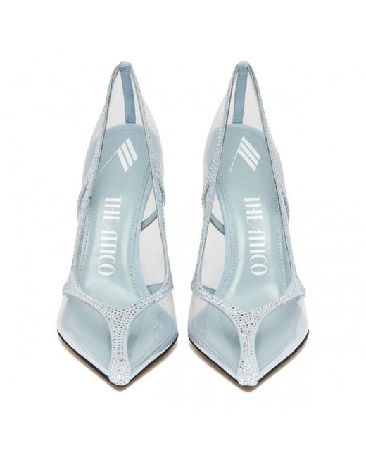 The Attico Blue The Venus Embellished Pointed Toe Pumps