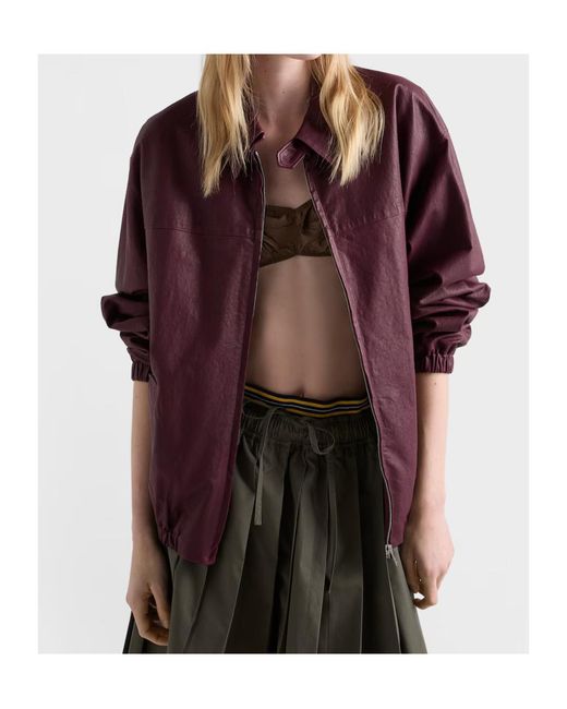 Prada Purple Nappa Leather Jacket