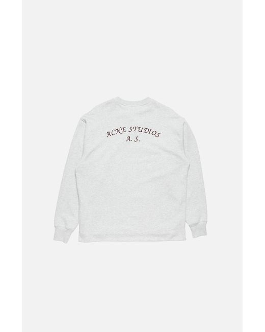 Acne White Logo-Embroidered Sweatshirt for men