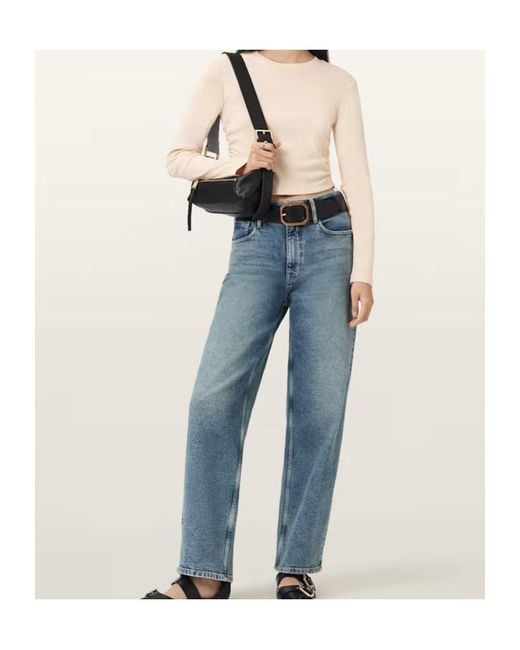 AllSaints Natural Sonny Ruched Top