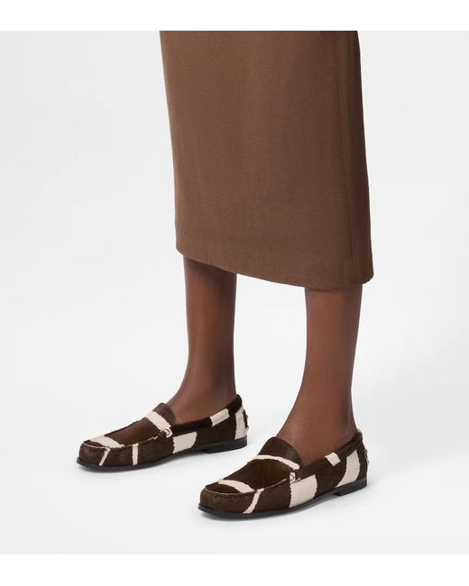 Tod's Black Striped Studded Loafers