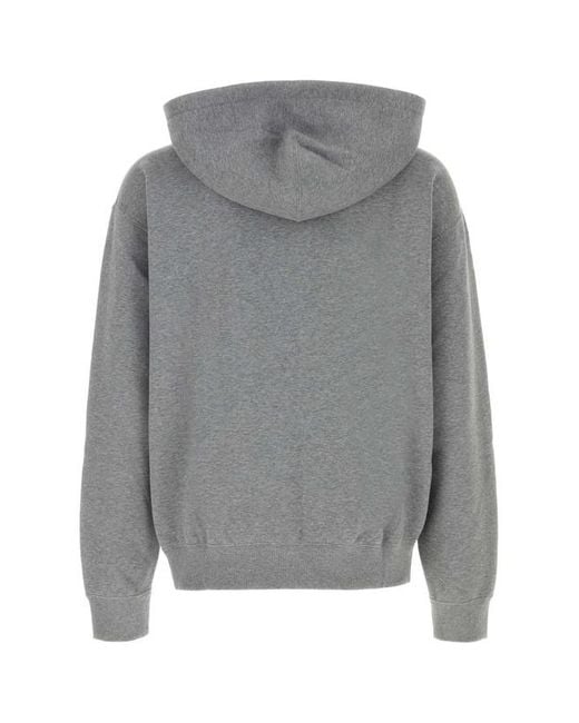 Jil Sander Gray Logo-Print Zip-Up Hoodie for men