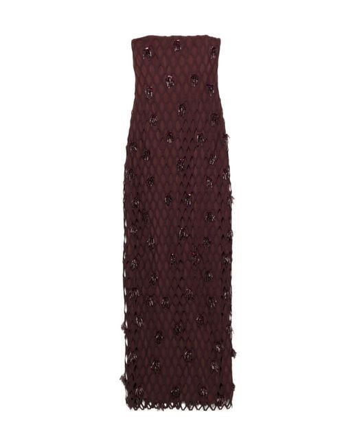 Jonathan Simkhai Purple Beaded Maxi Dress