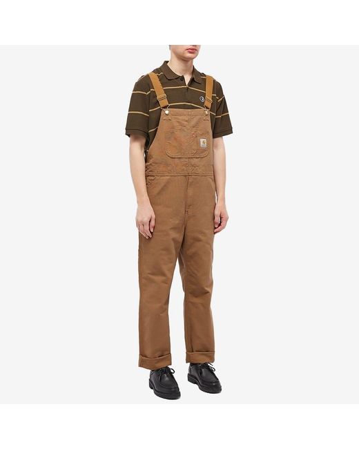 Carhartt Brown Logo-Patch Straight-Leg Dungarees for men