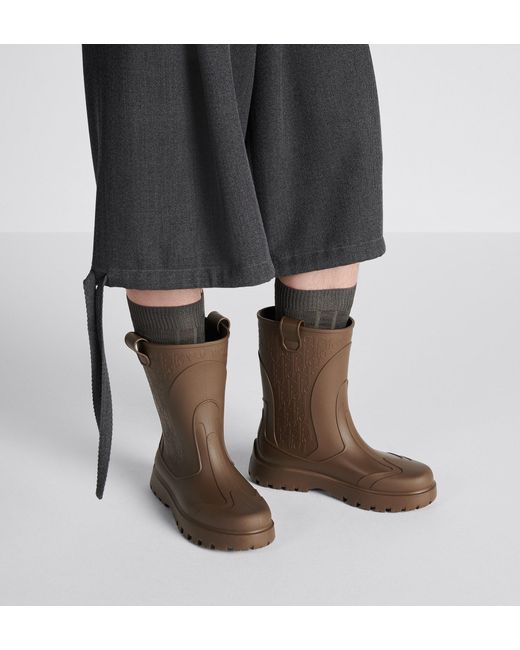 Dior Brown Garden Rain Boot for men