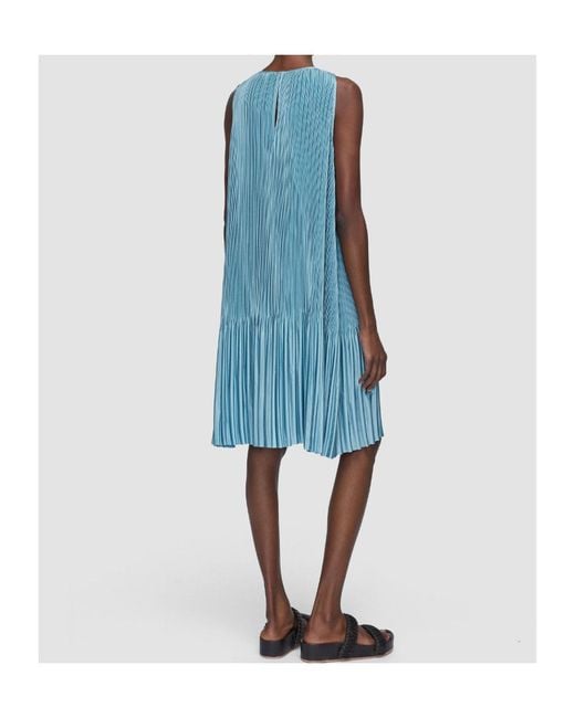 Joseph Blue Rida Pleated Satin Dress