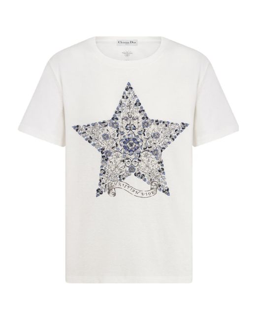 Dior White Embroidered T-Shirt