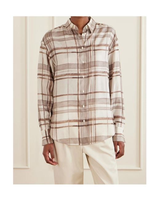 Brunello Cucinelli Multicolor Checked Long Sleeved Shirt