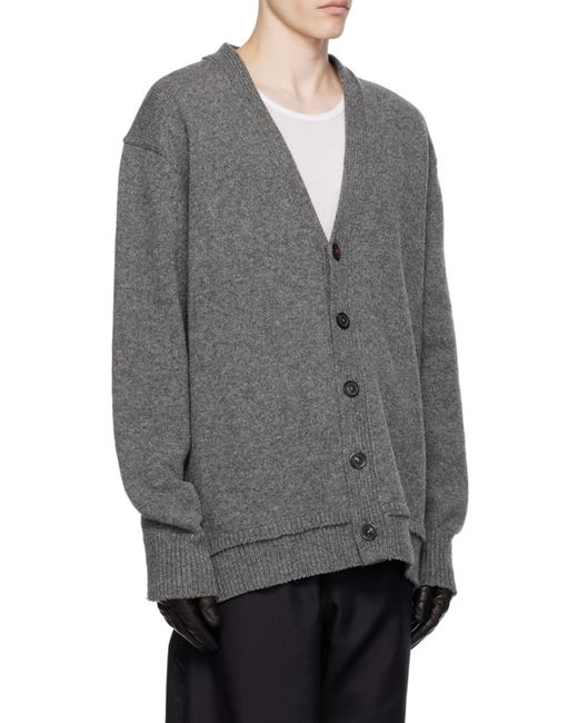 Maison Margiela Gray Buttoned Knitted Cardigan for men