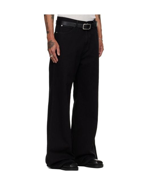 Lu'u Dan Black Belt Loop Jeans for men