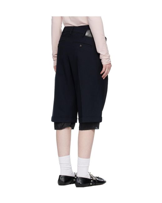 OPEN YY Blue Wrap Over Layered Bermuda Shorts