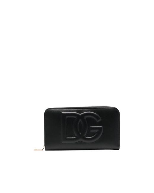 Dolce & Gabbana Black Logo-Embossed Zipped Wallet