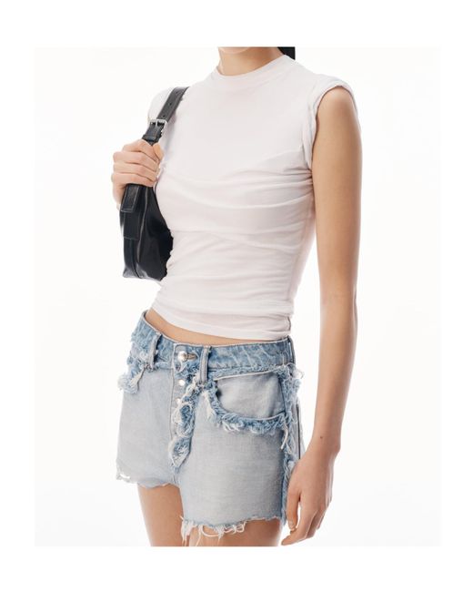 Alexander Wang White Ruched Detailed Tank Top