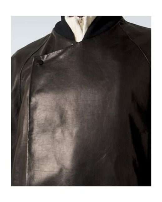 Fear Of God Black Leather Bomber Jacket for men