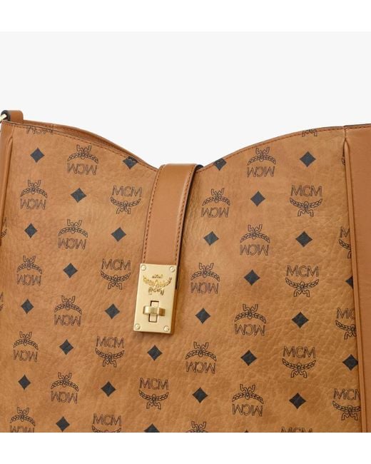 MCM Brown Tracy Visetos Large Shoulder Bag for men