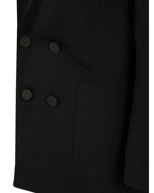 Saint Laurent Black Double-Breasted Long-Sleeved Jacket