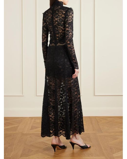 Rabanne Black Rabanne Robe Laced Midi Dress
